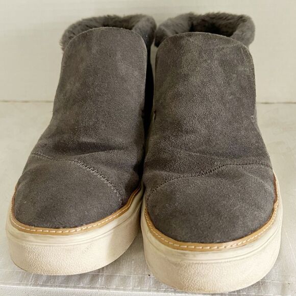 Toms Paxton Slip on Sherpa lined Gray Suede Sneaker Boots Sz Womens 9 - Picture 4 of 8